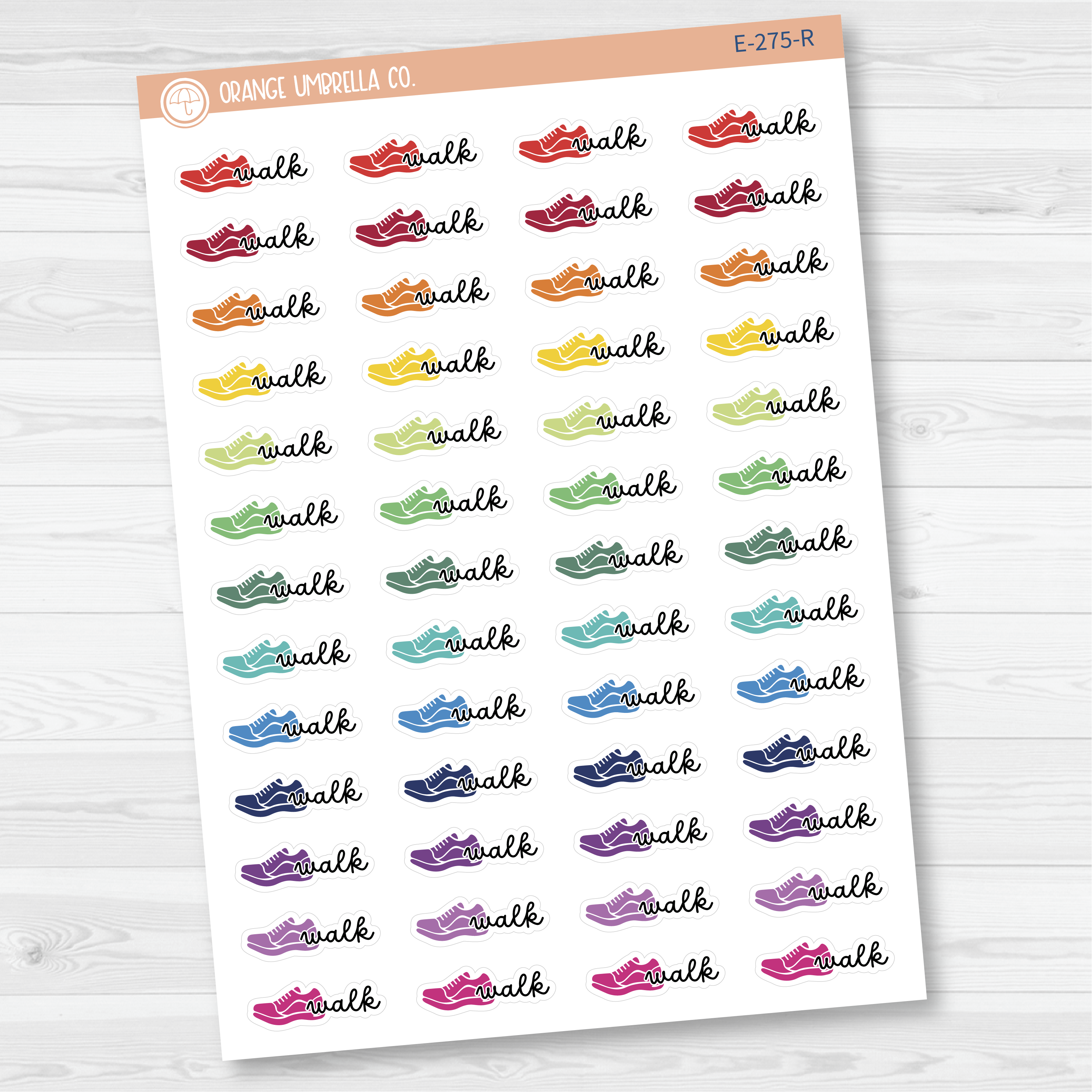 Walk Event Labels | Exercise Icon Script Planner Stickers | F16 | E-275