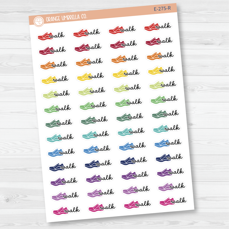 Walk Event Labels | Exercise Icon Script Planner Stickers | F16 | E-275