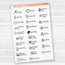 Doodle Holidays | Icon & Script Planner Stickers July-December | F16 | E-278