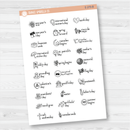 Doodle Holidays | Mini Icon & Script Planner Stickers January-June | F16 | E-279