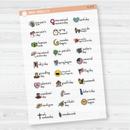 Doodle Holidays | Mini Icon & Script Planner Stickers January-June | F16 | E-279