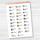 Doodle Holidays | Mini Icon & Script Planner Stickers January-June | F16 | E-279