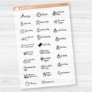 Doodle Holidays | Mini Icon & Script Planner Stickers July-December | F16 | E-280