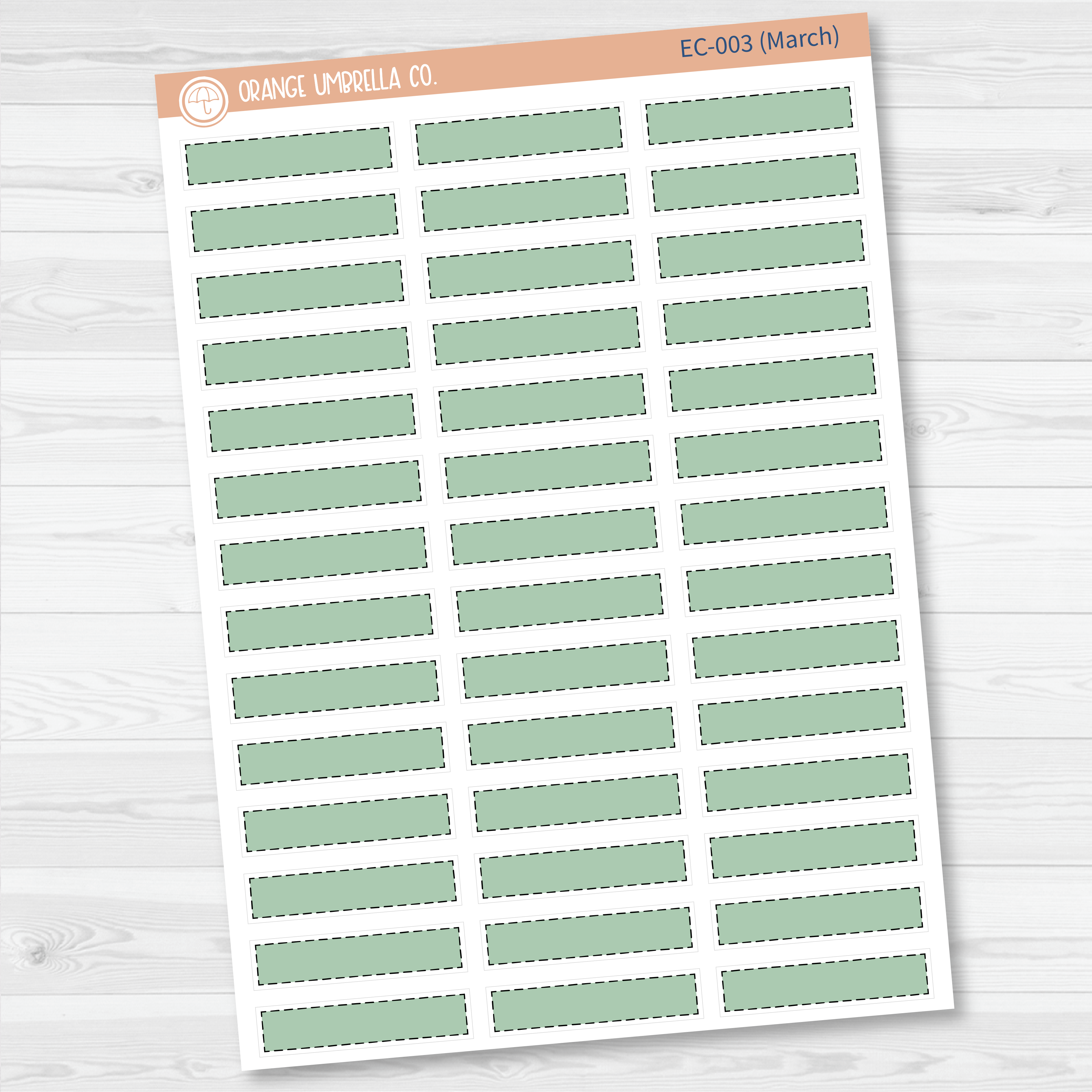 CLEARANCE | Stitched Skinny Label Planner Stickers | EC Palette Jan to June | EC-001-006