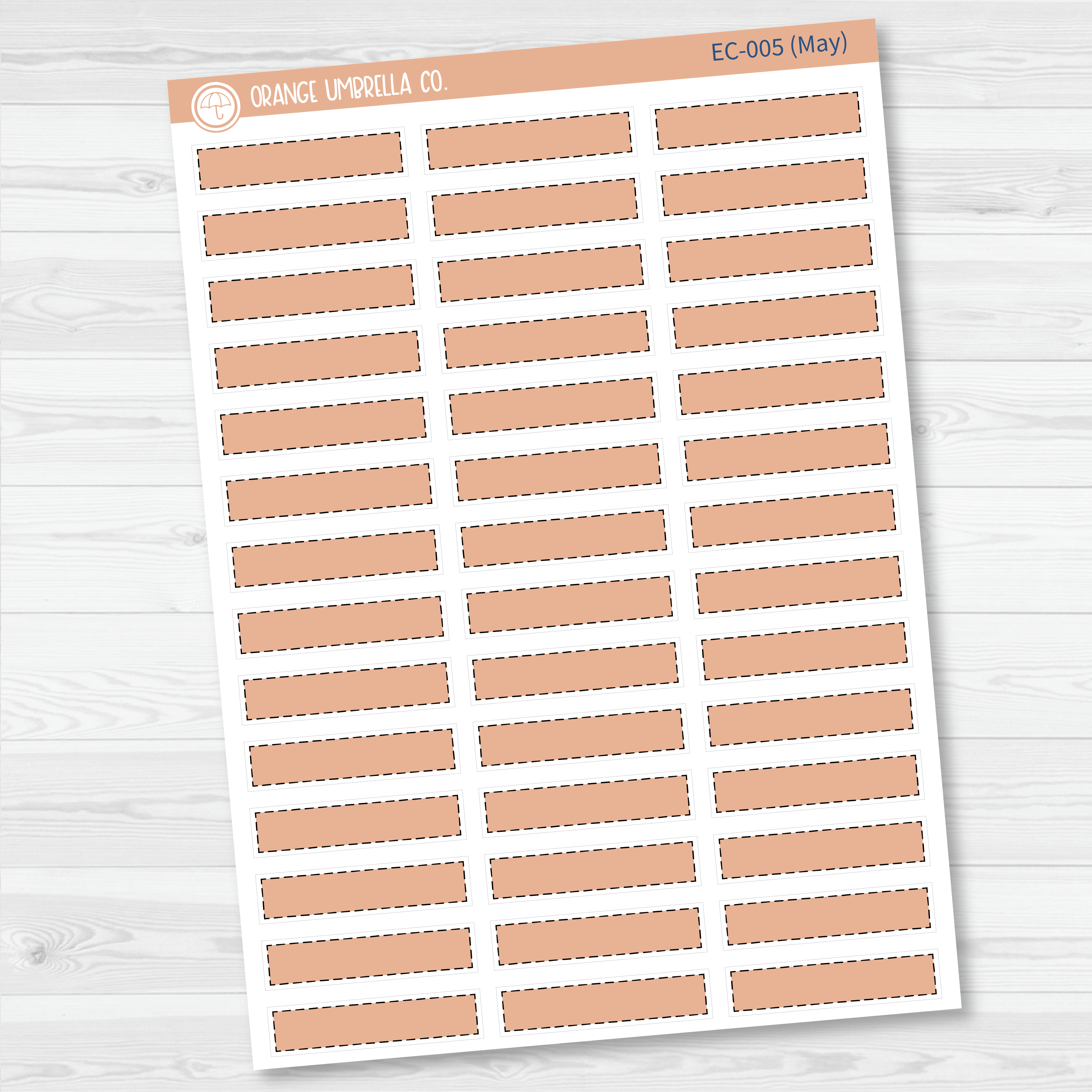 CLEARANCE | Stitched Skinny Label Planner Stickers | EC Palette Jan to June | EC-001-006