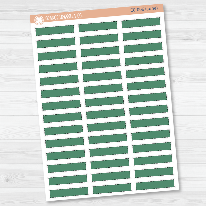 Stitched Skinny Label Planner Stickers | EC Palette Jan to June | EC-001-006