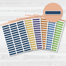 CLEARANCE | Stitched Skinny Label Planner Stickers | EC Palette July to December | EC-007-012