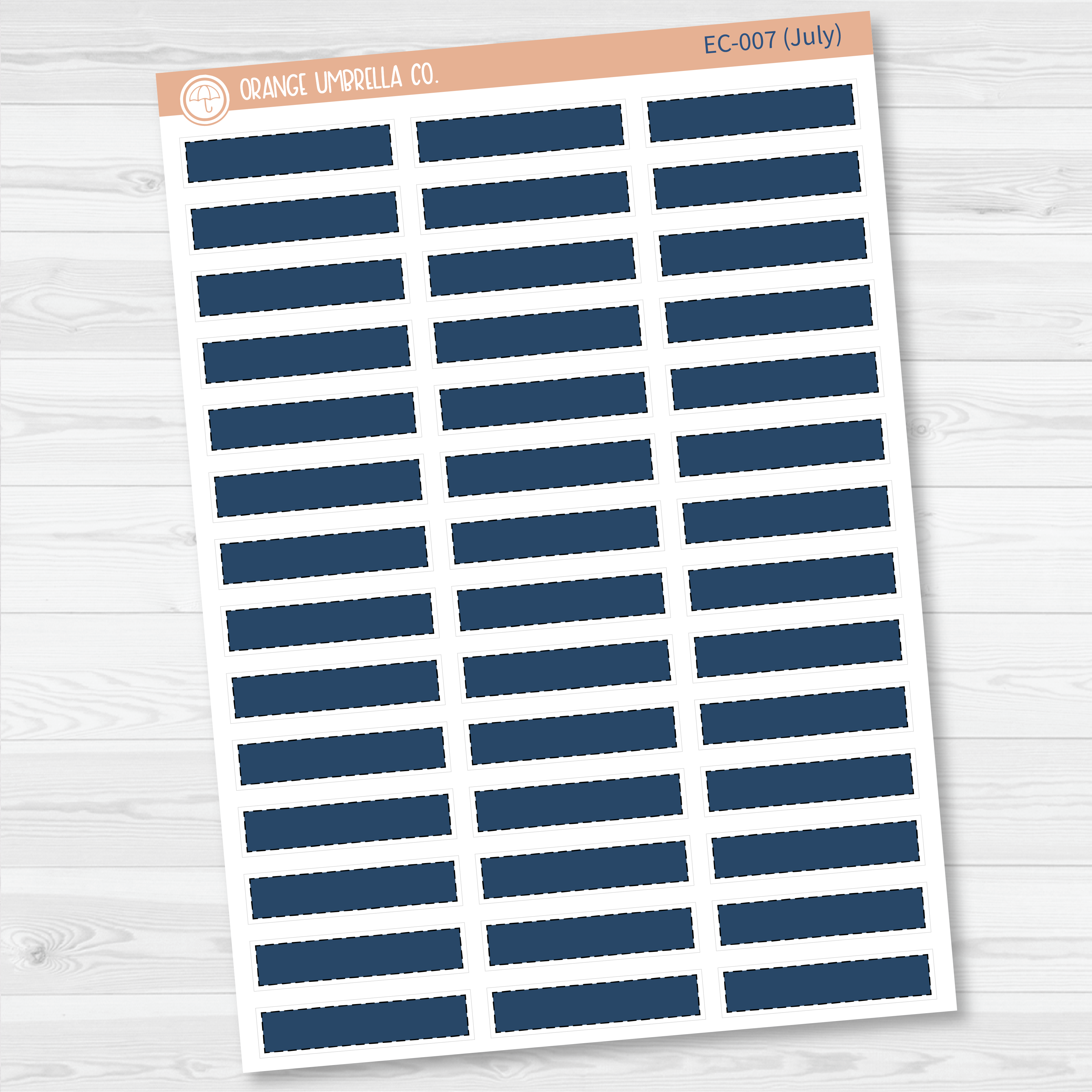 CLEARANCE | Stitched Skinny Label Planner Stickers | EC Palette July to December | EC-007-012