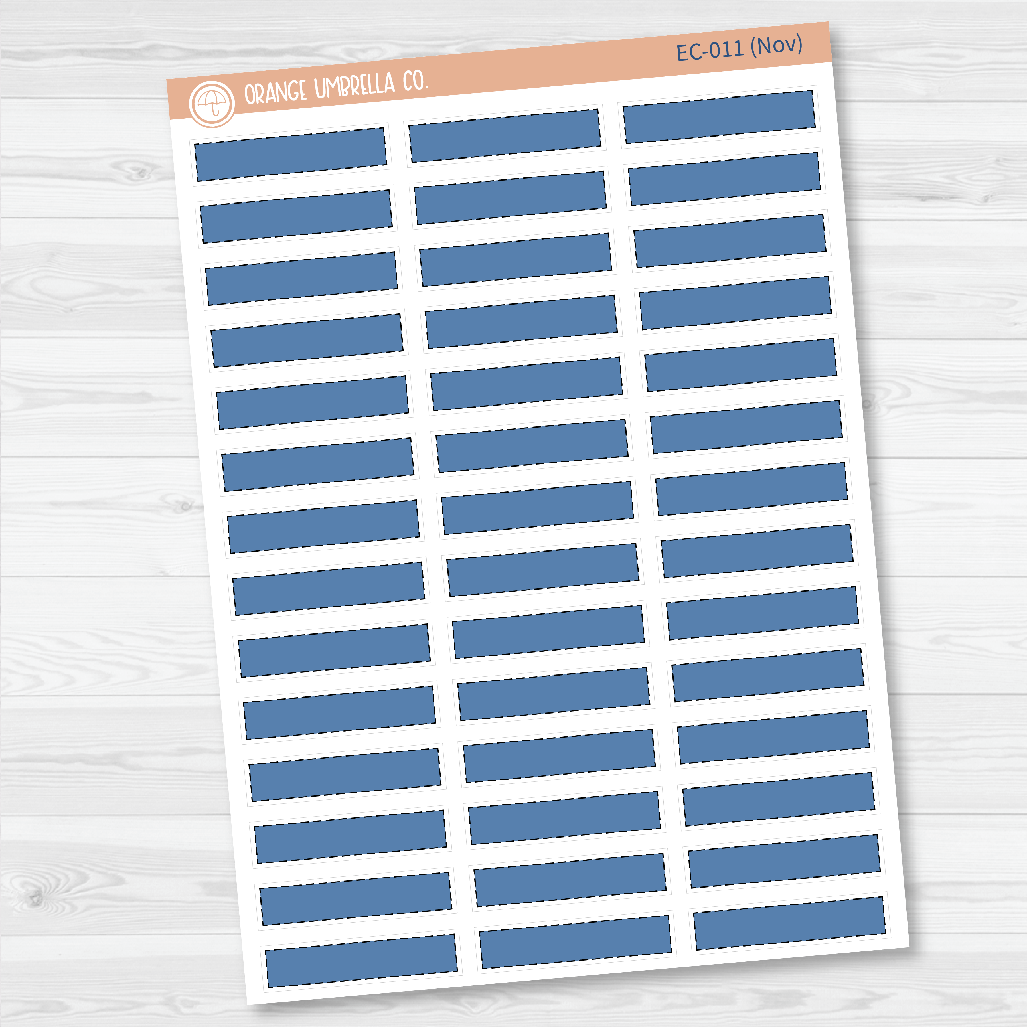 CLEARANCE | Stitched Skinny Label Planner Stickers | EC Palette July to December | EC-007-012