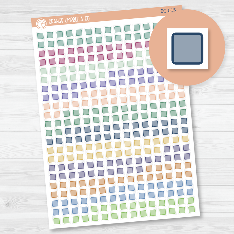 Checkbox Individual Single Planner Stickers | For Erin Condren | Square | EC-015