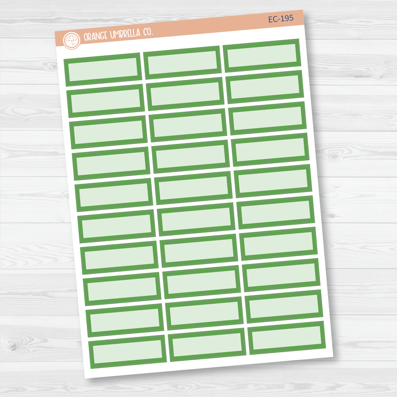 Basic Quarter Box Label Planner Stickers | for Erin Condren Evolve Palette | EC-059-064