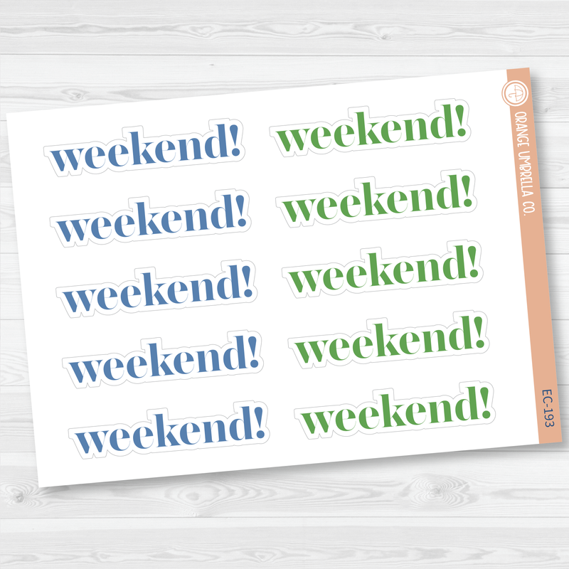 Weekend Banners Planner Stickers | F19 | EC-105-110/193
