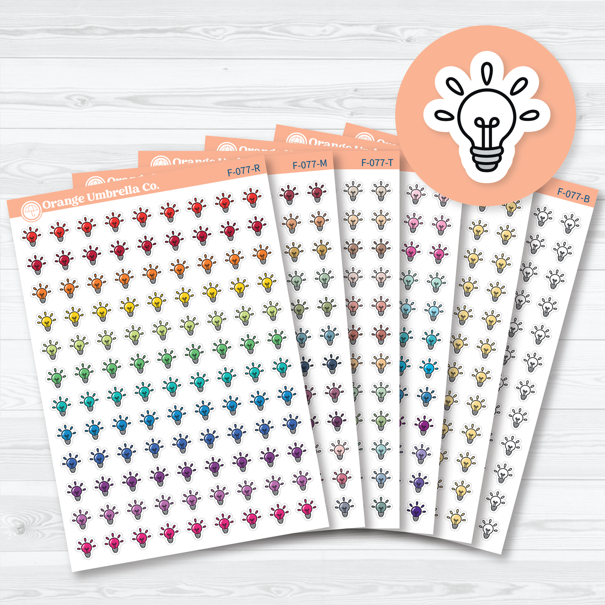 Truth or Understanding Light Bulb Icons | Faith Inductive Bible Study Planner Stickers | F-077