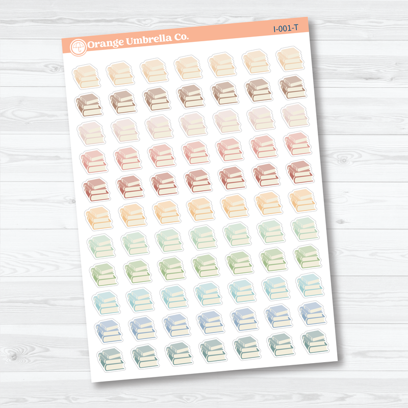 Hand Doodled Books Icon Planner Stickers | Reading & Study Planner Stickers | I-001