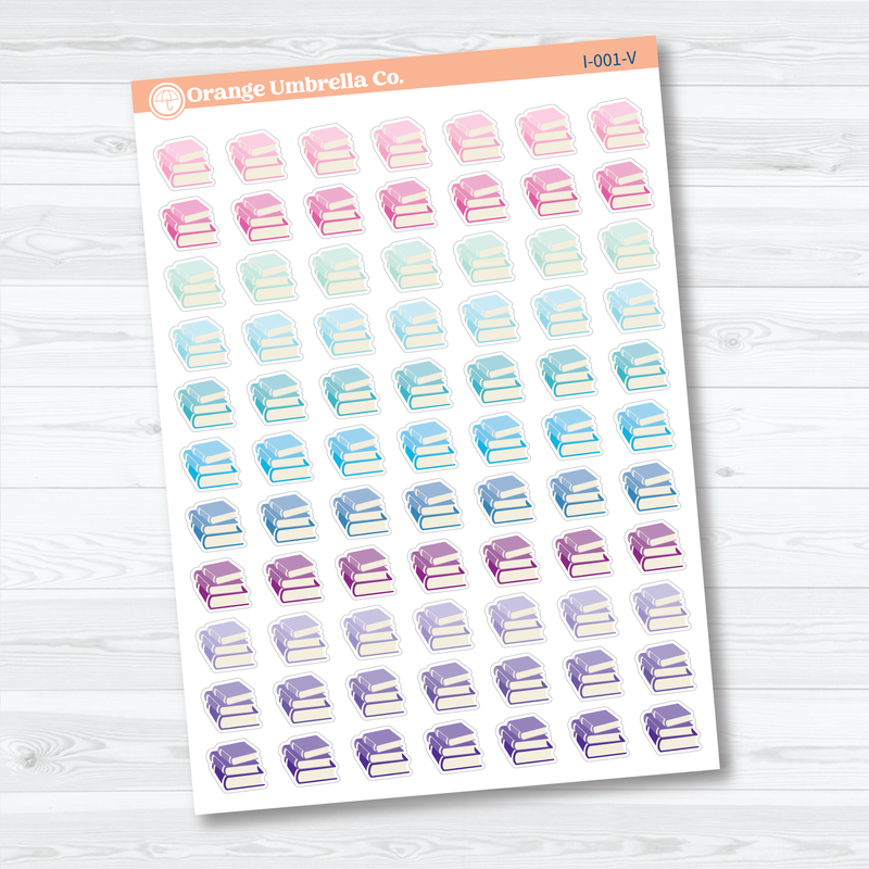 Hand Doodled Books Icon Planner Stickers | Reading & Study Planner Stickers | I-001