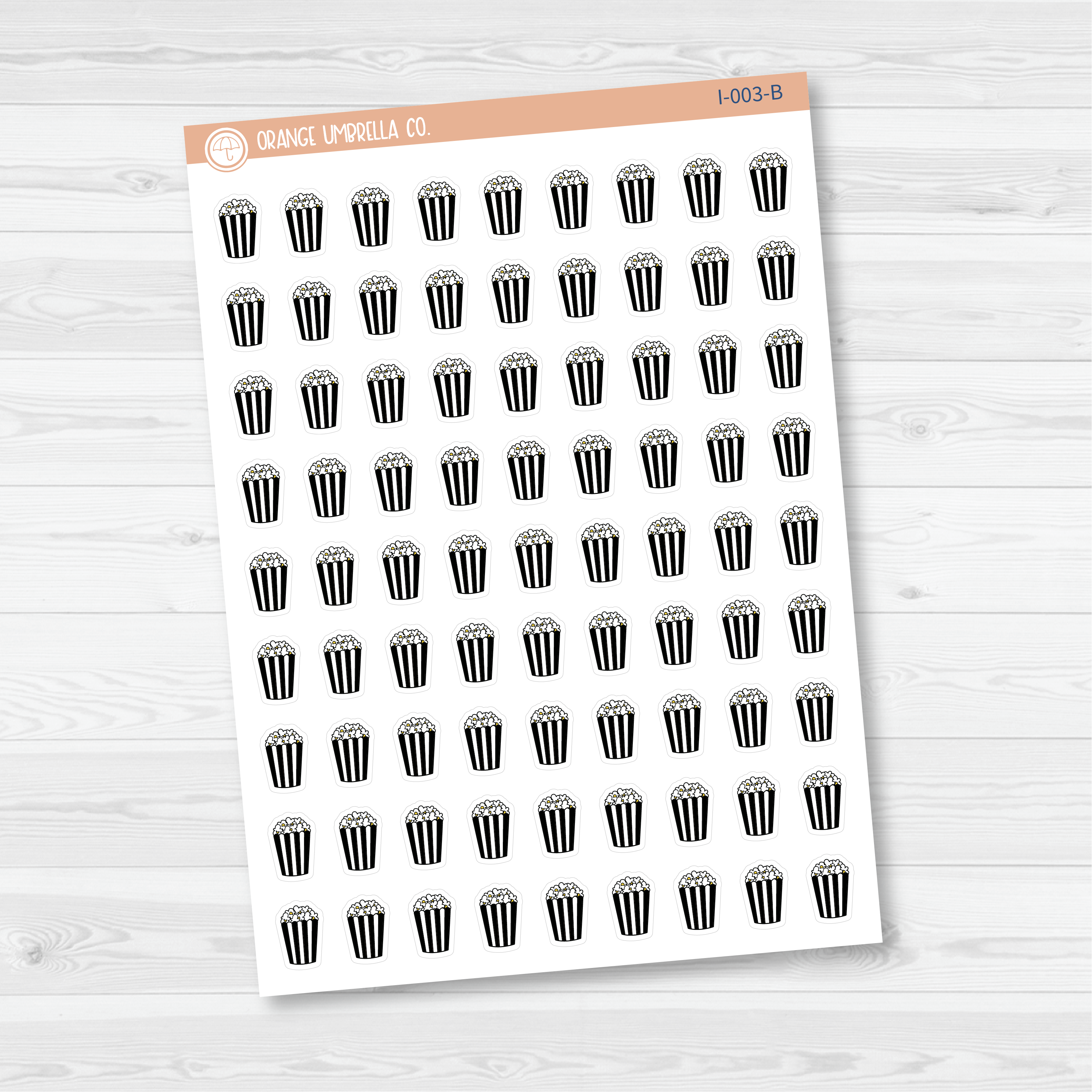 Popcorn Movie Night Icon Planner Stickers | I-003