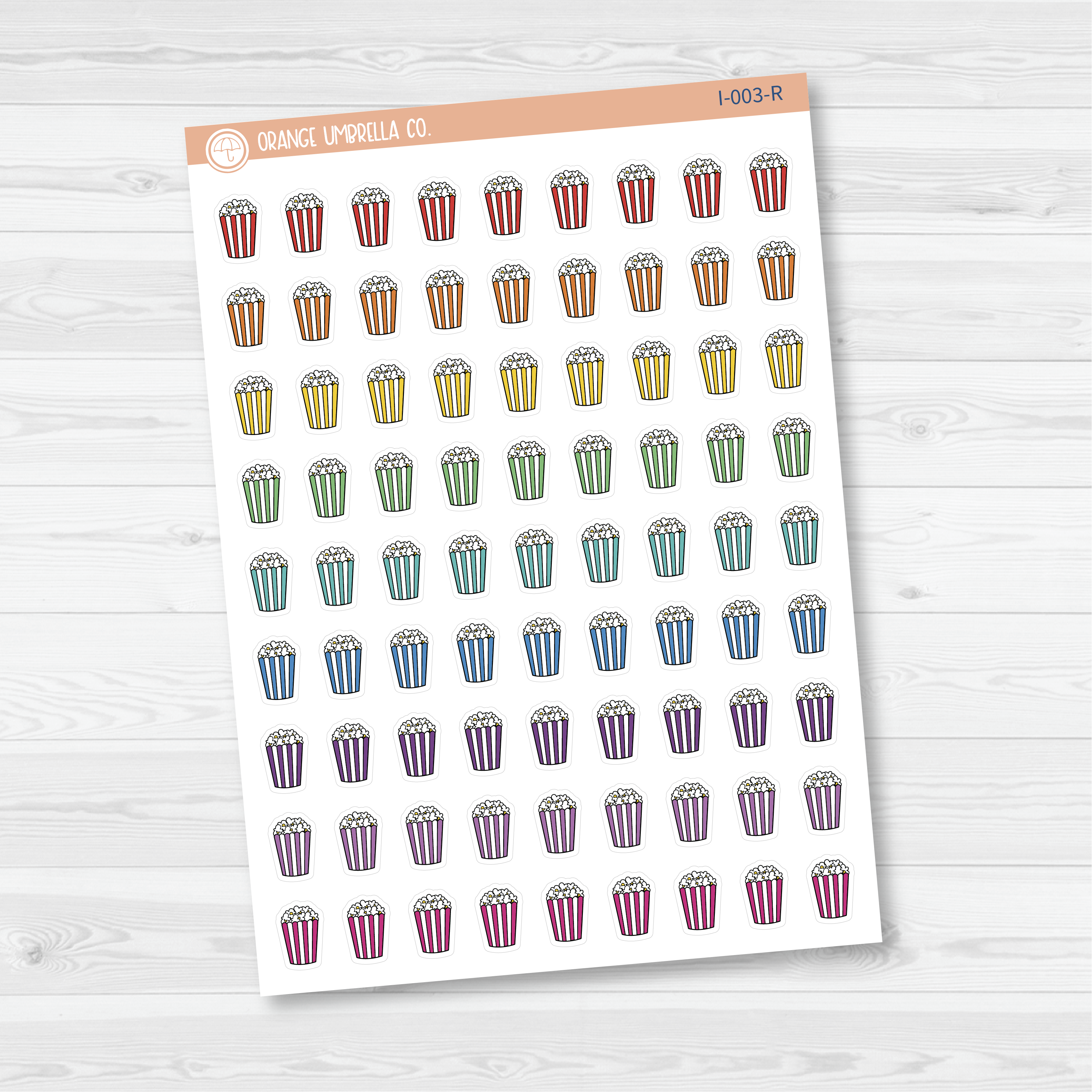 Popcorn Movie Night Icon Planner Stickers | I-003