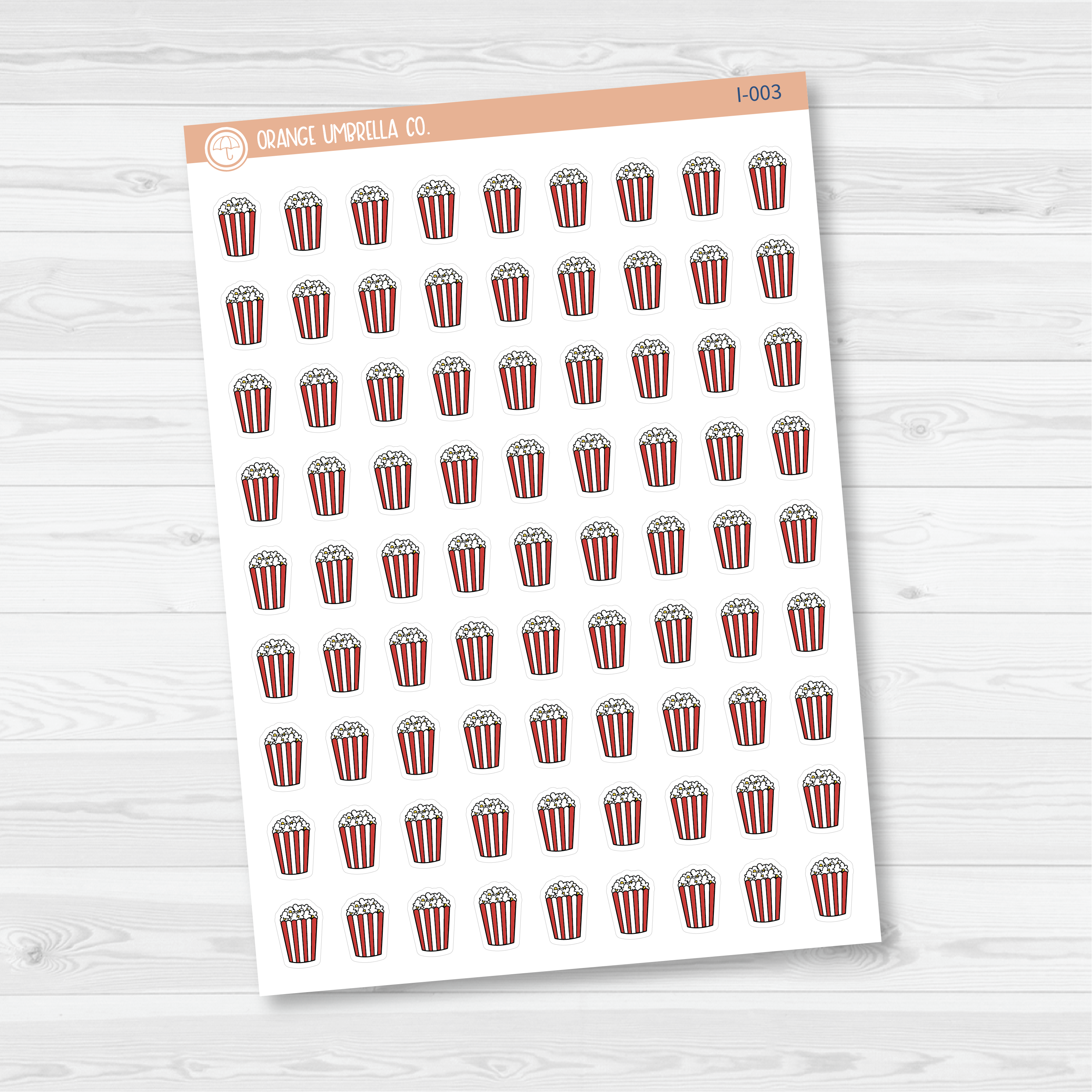 Popcorn Movie Night Icon Planner Stickers | I-003
