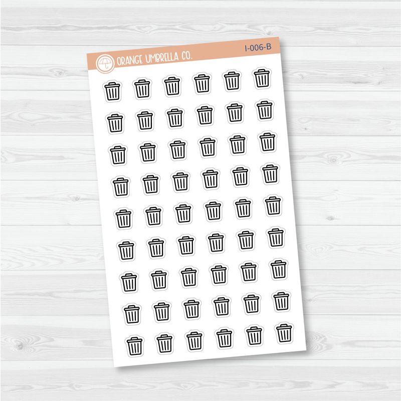 Trash Day Icon Planner Stickers | I-006