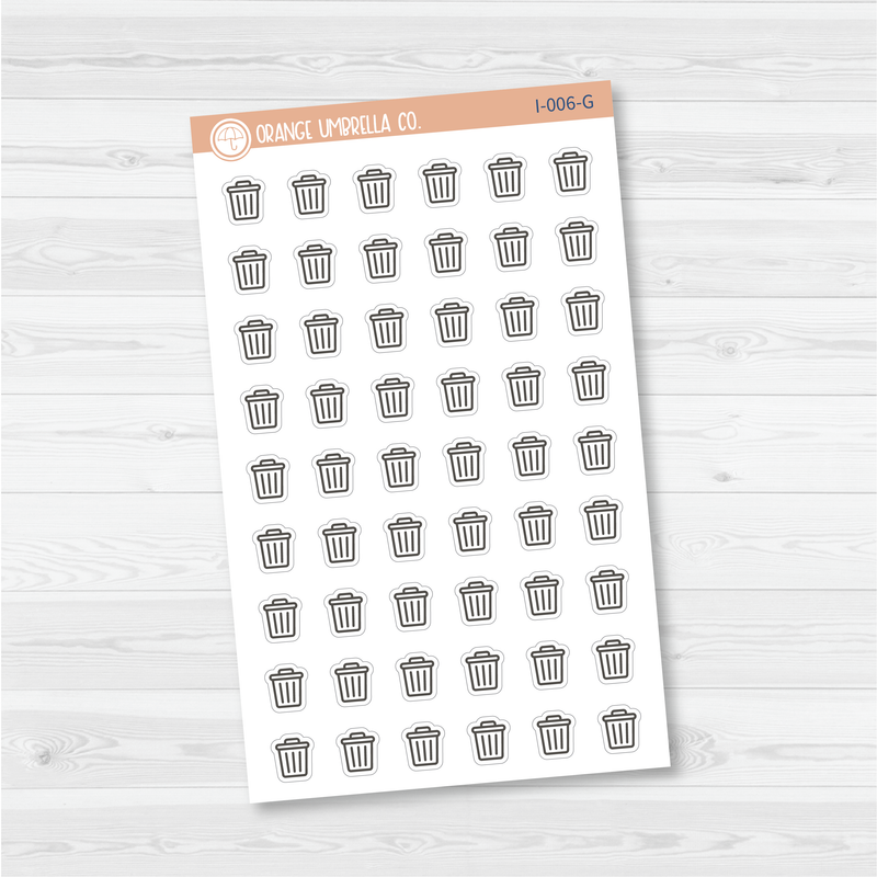 Trash Day Icon Planner Stickers | I-006