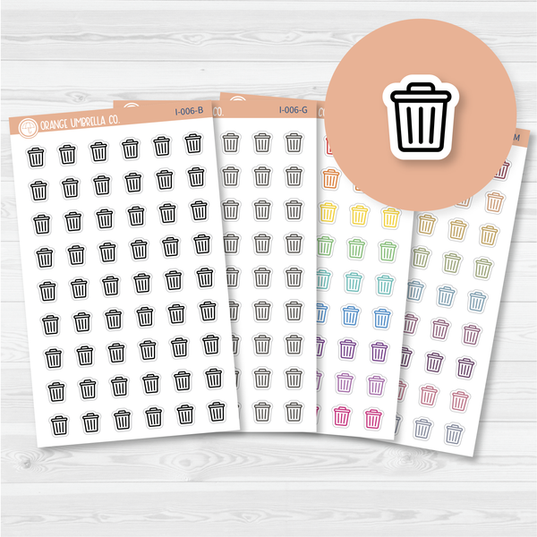 Trash Day Icon Planner Stickers | I-006