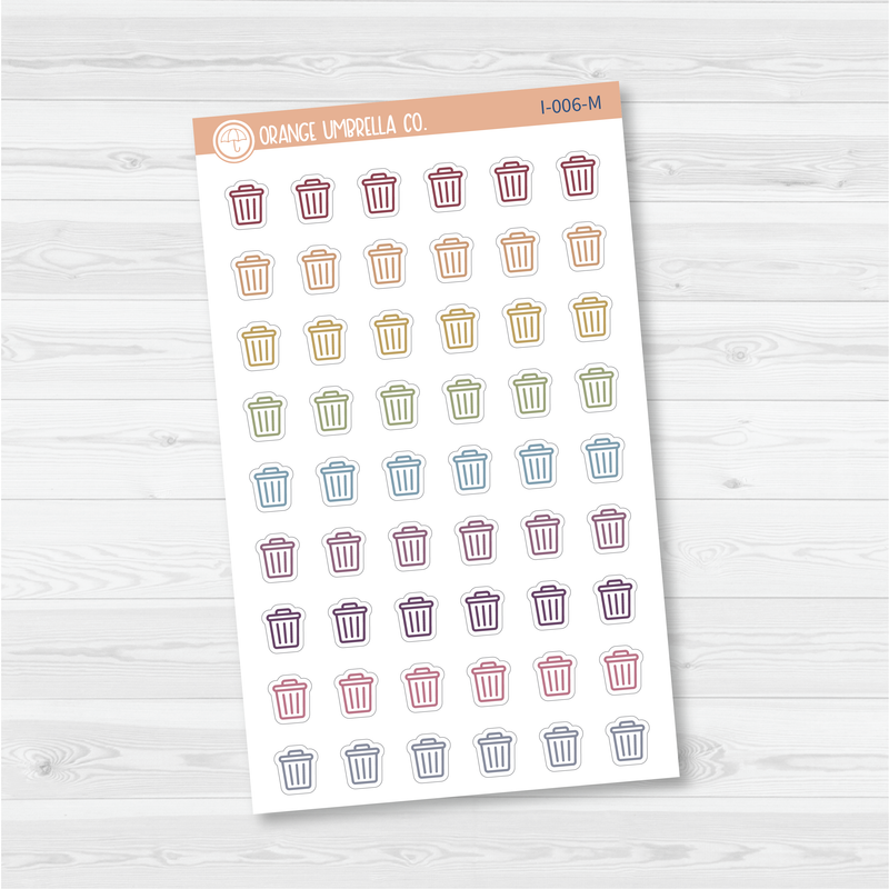 Trash Day Icon Planner Stickers | I-006