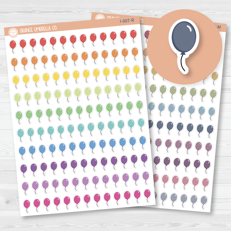 Mini Balloons Icon Planner Stickers | I-007