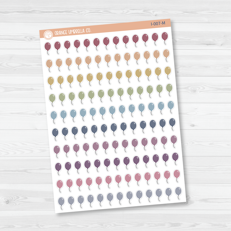 Mini Balloons Icon Planner Stickers | I-007