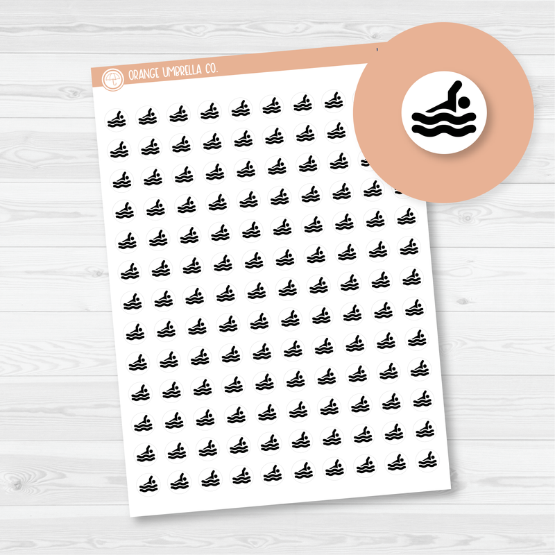 Swim/Swimming Icon Planner Stickers | I-015