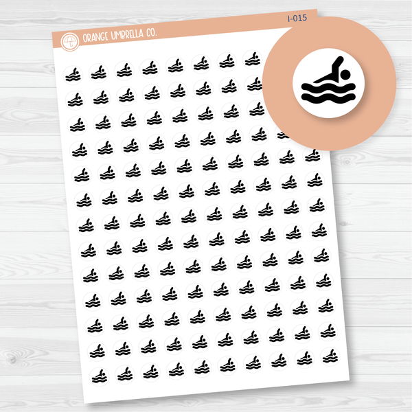 Swim/Swimming Icon Planner Stickers | I-015