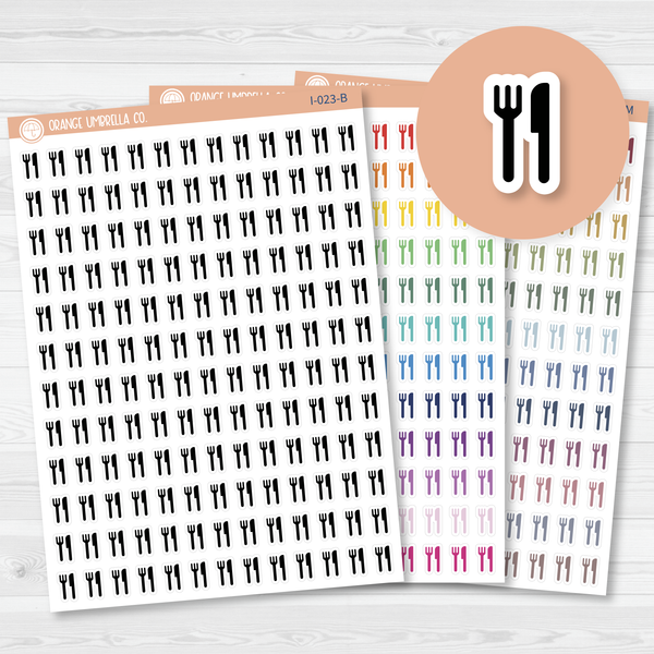 Fork and Knife Icon Planner Stickers | I-023