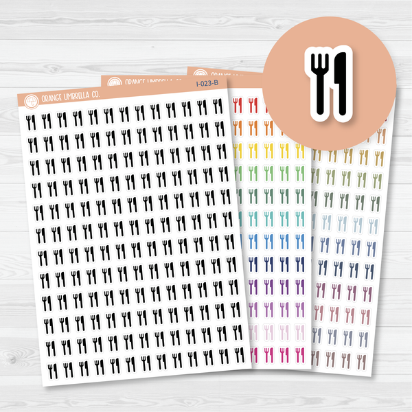 Fork and Knife Icon Planner Stickers | I-023