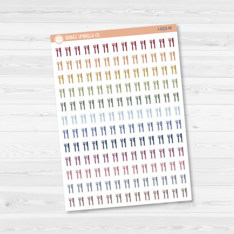 Fork and Knife Icon Planner Stickers | I-023