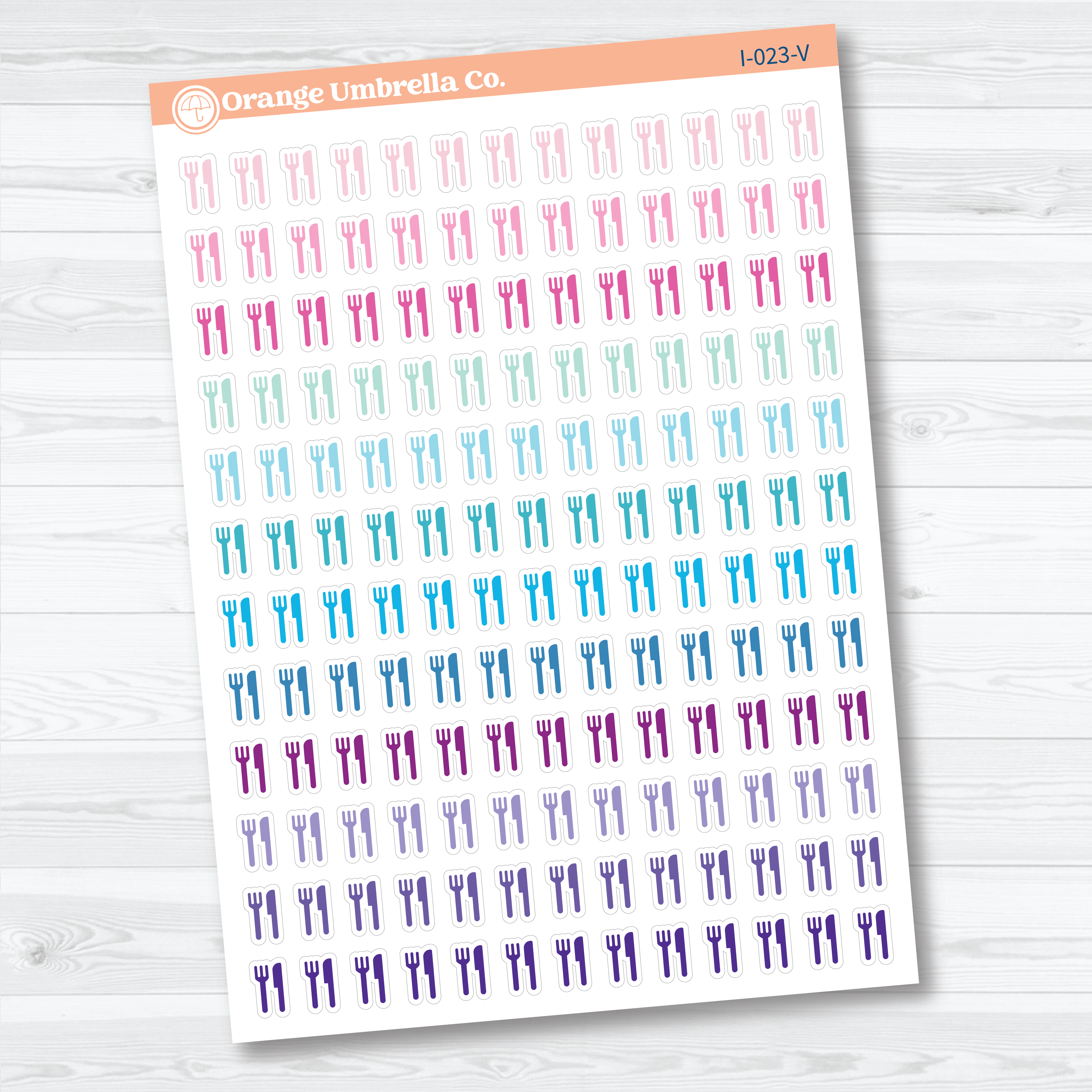 Fork and Knife Icon Planner Stickers | Meal & Dinner Planner Stickers | I-023