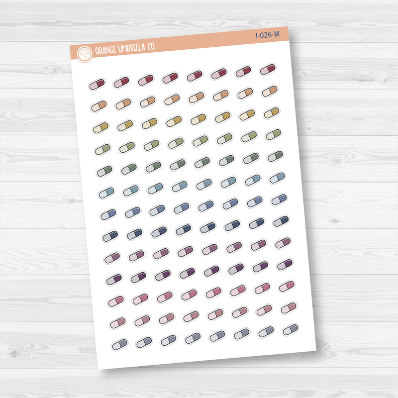 Pill Icon Planner Stickers | I-026