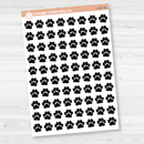 Sticker sheet with colorful paw print icons in rainbow colors on removable white matte, 4.5" x 6.5", 80 stickers total – I-027 by Orange Umbrella Co.