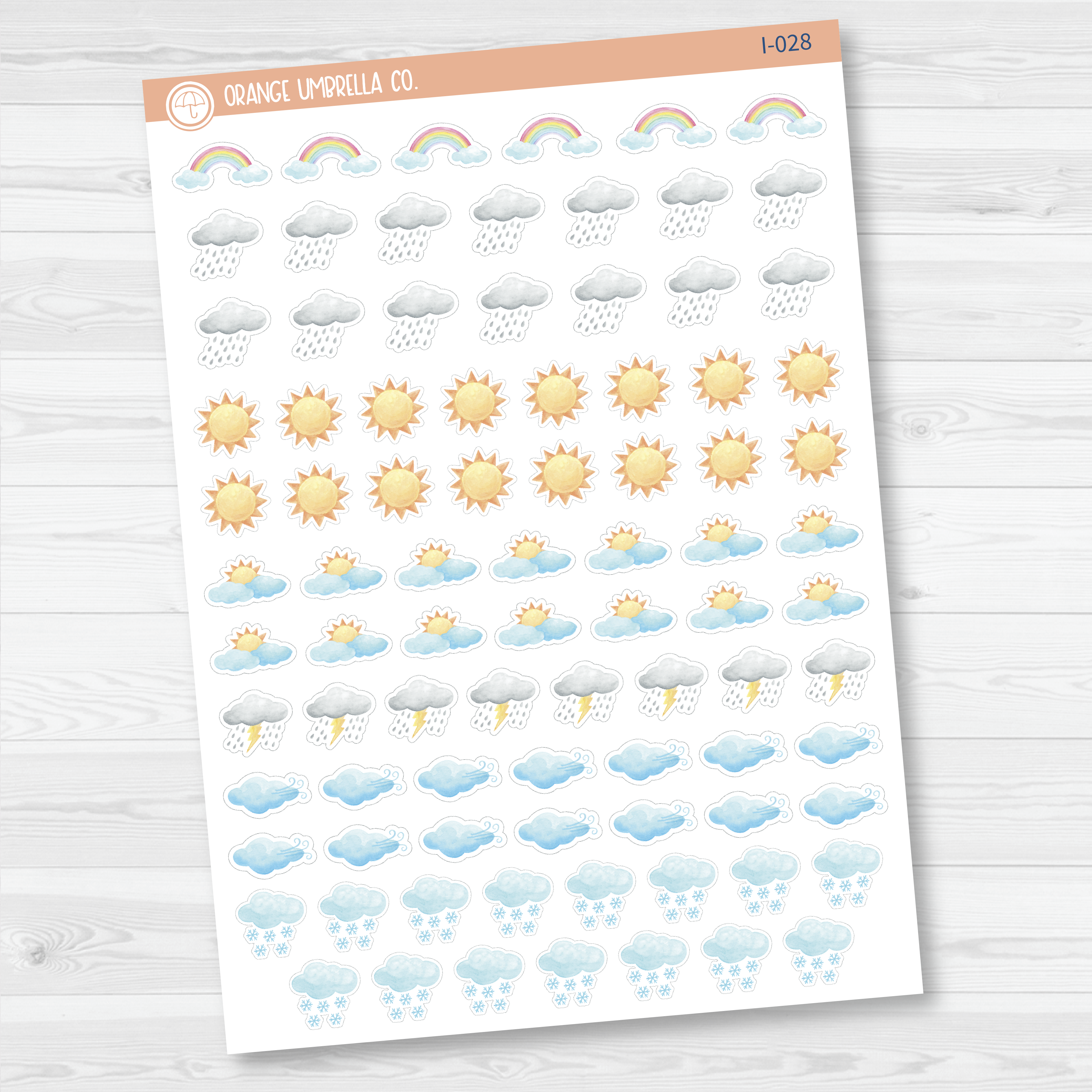 Weather Icon Planner Stickers | I-028 - I-035