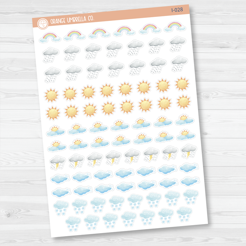 Weather Icon Planner Stickers | I-028 - I-035