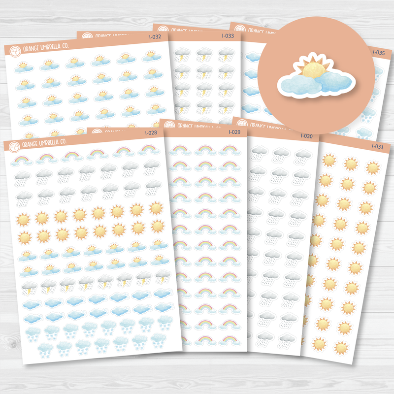 Weather Icon Planner Stickers | I-028 - I-035