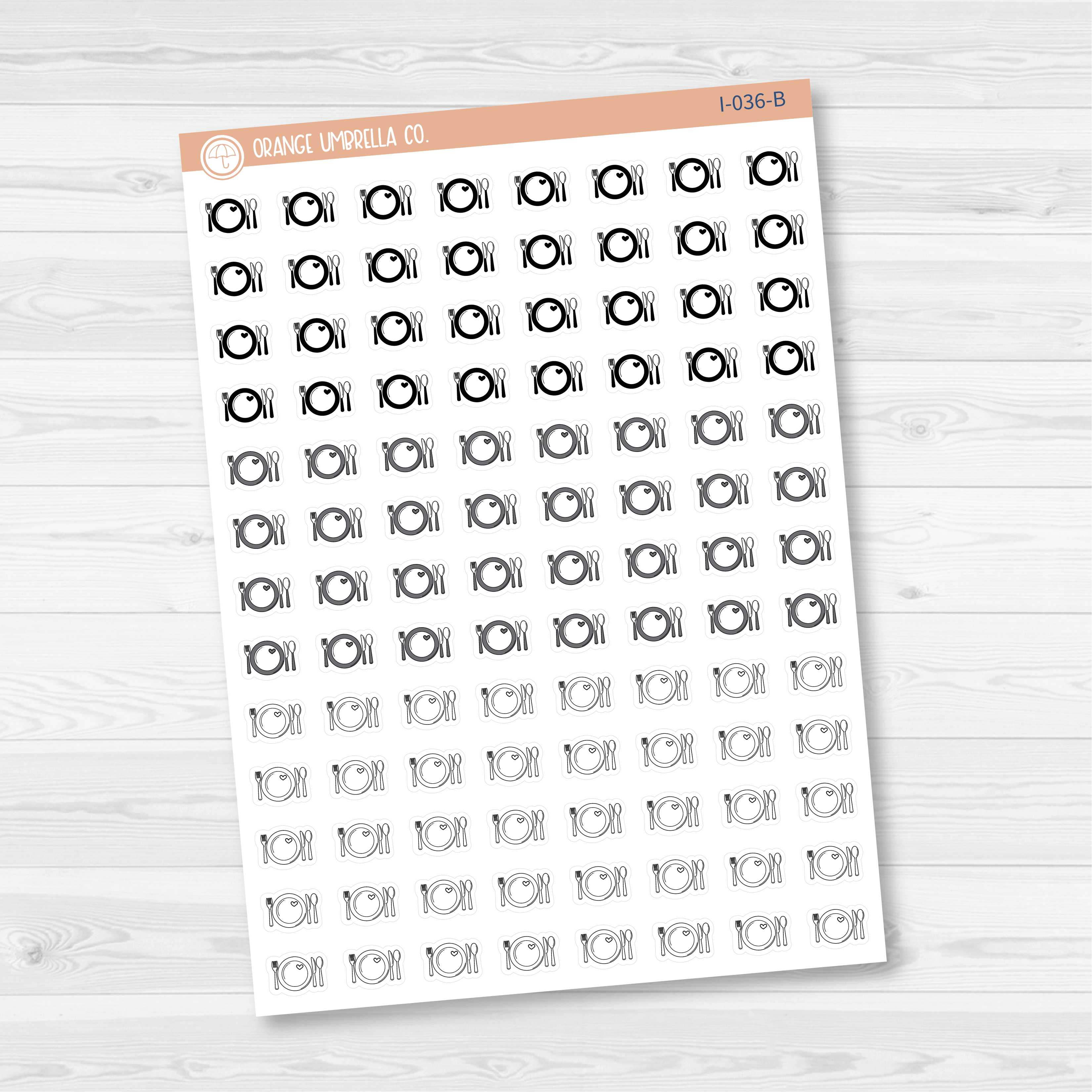 Plate Icon Planner Stickers | I-036