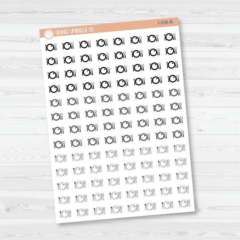 Plate Icon Planner Stickers | I-036