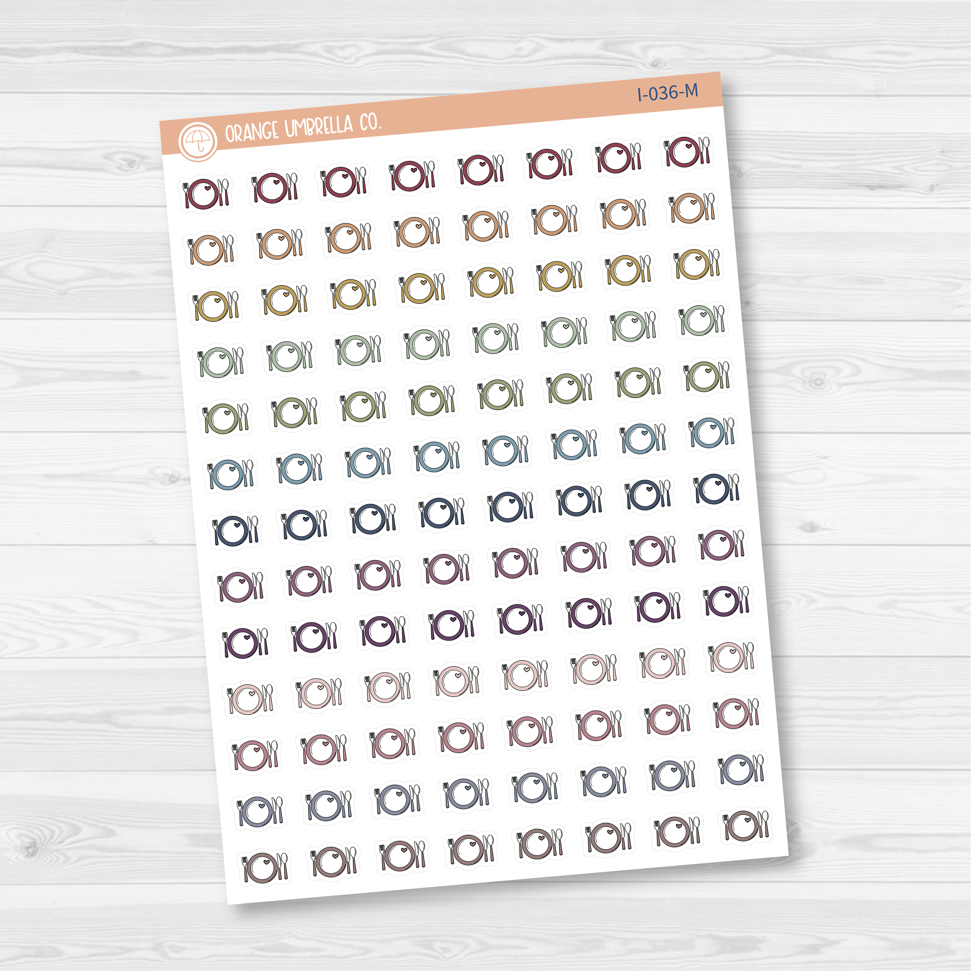 Plate Icon Planner Stickers | I-036
