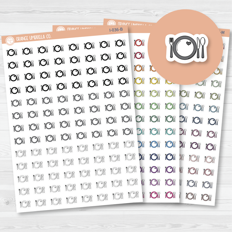 Plate Icon Planner Stickers | I-036