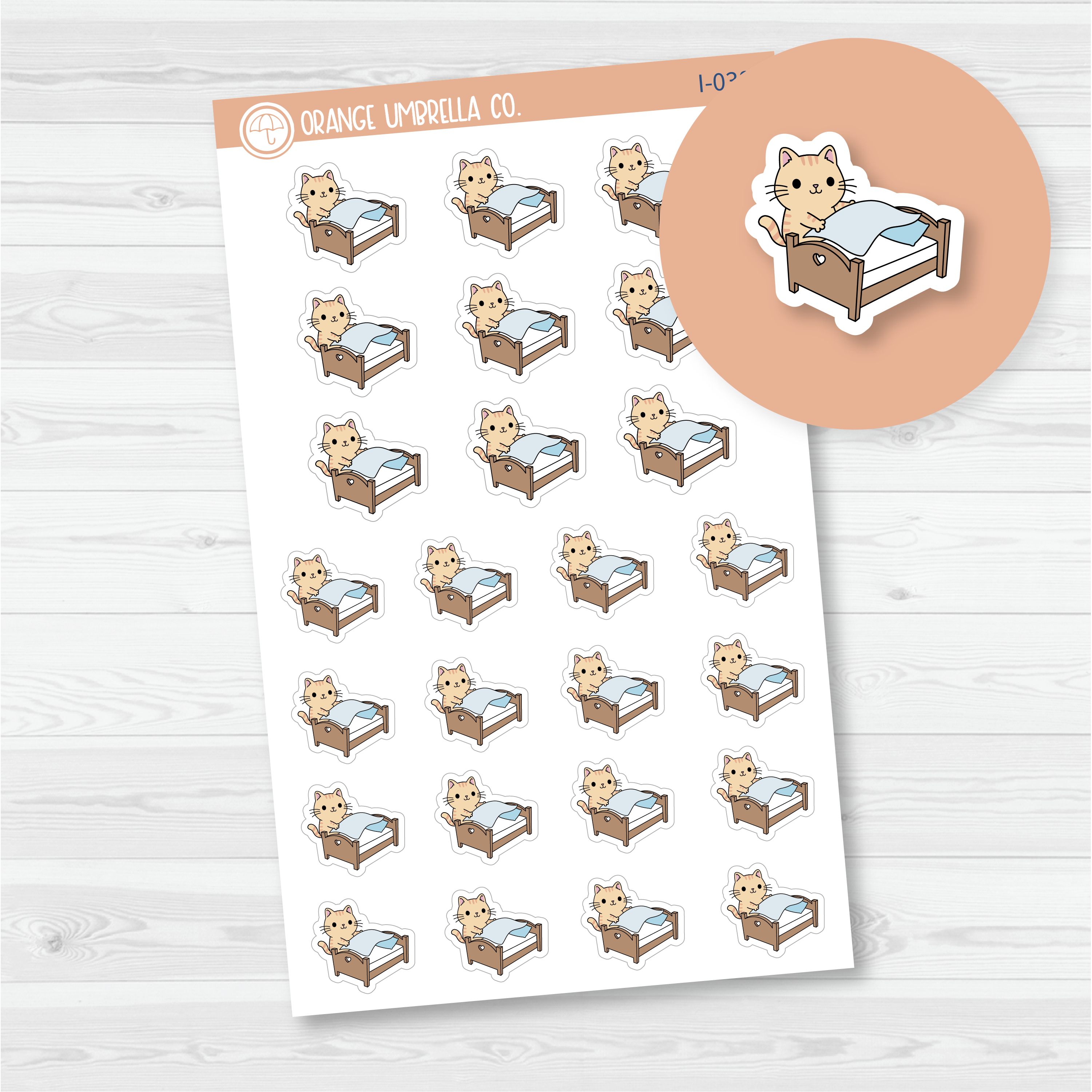 Spazz Cat Make the Bed/Change Icon Planner Stickers | I-038