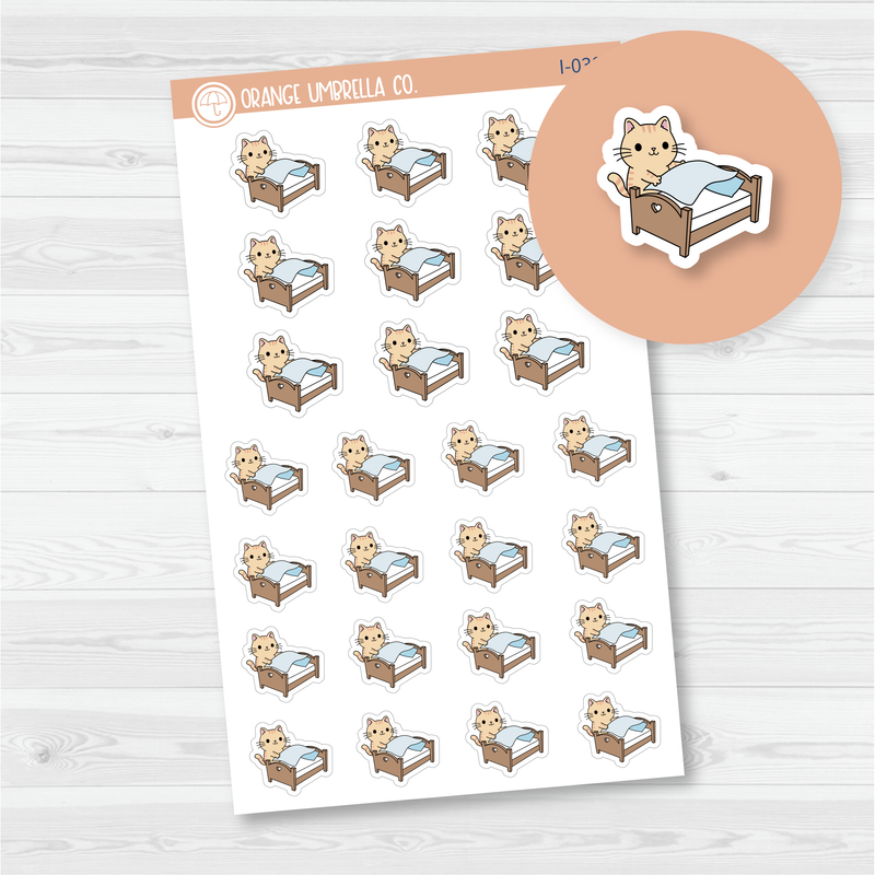 Spazz Cat Make the Bed/Change Icon Planner Stickers | I-038