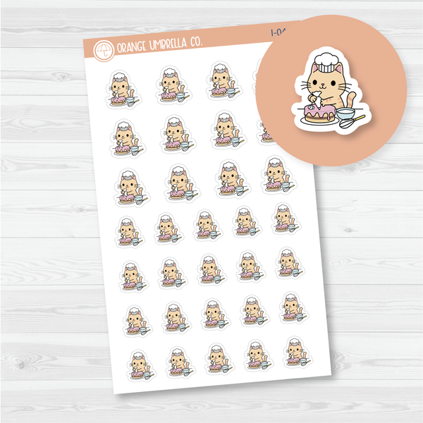Spazz Cat Baking Icon Planner Stickers | I-040