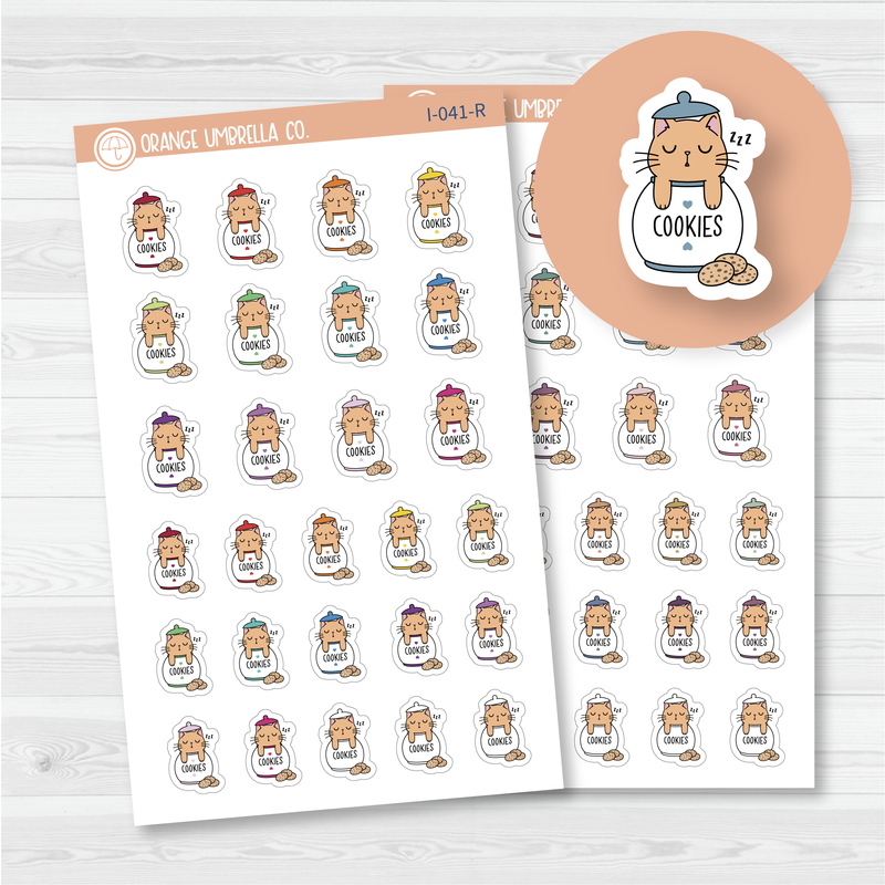 Spazz Cat Carb Coma Icon Planner Stickers | I-041