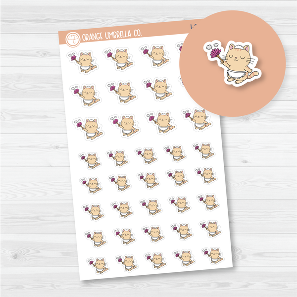 Spazz Cat Dust/Dusting Icon Planner Stickers | I-046