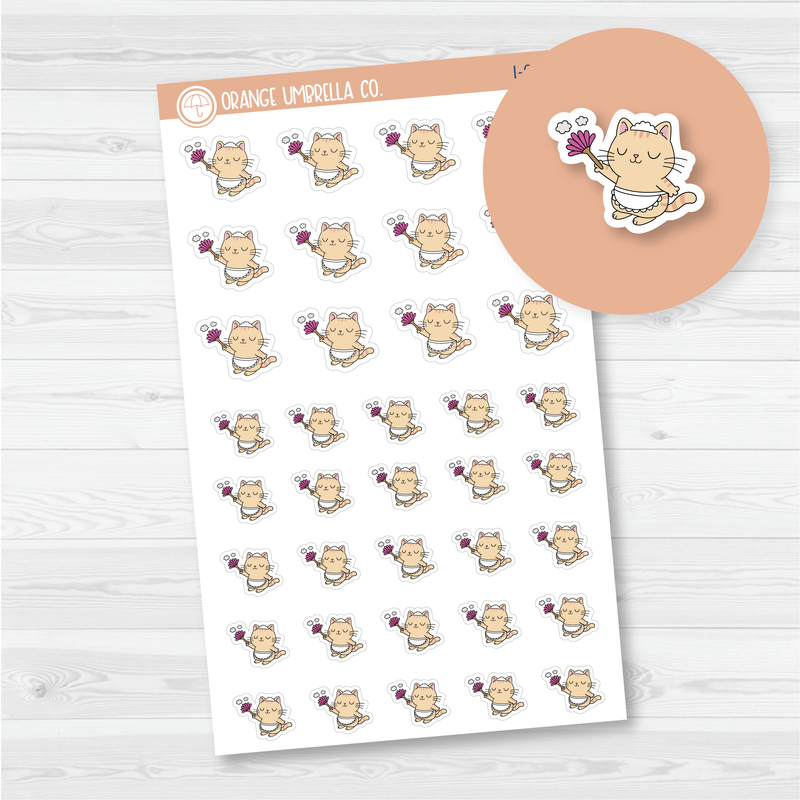 Spazz Cat Dust/Dusting Icon Planner Stickers | I-046