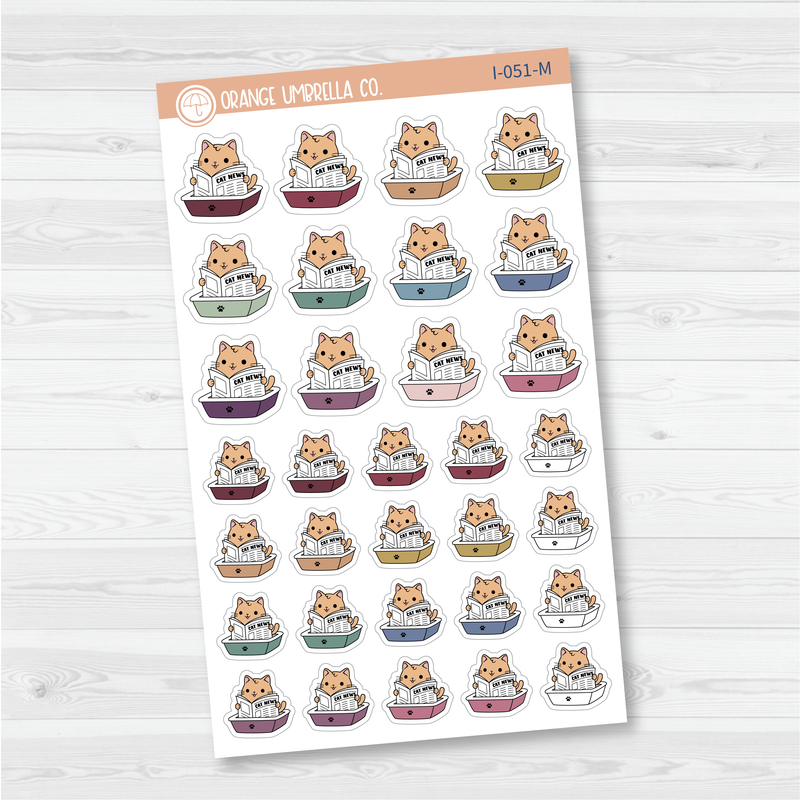 Spazz Cat Litterbox Icon Planner Stickers | I-051